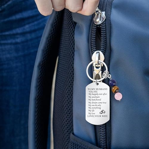 JoycuFF Keychain Gift for Women Christmas Birthday Gift for Best Friends Huaband Son Mom Stone Keychain