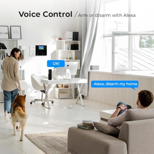 PGST WiFi Wireless Home Alarm System - 2025 Home Security System, 10-Minute Installation, 4 Door & Window Sensors + 2 Motion Sensors, APP Remote Control, Compatible with Alexa, No Monthly Fee