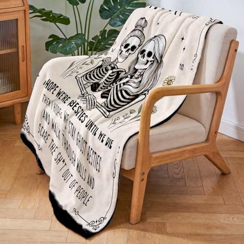 Halloween Gifts for Women, 20th 30th 40th 50th 60th Friend Birthday Gifts for Women, Friend Bestie BFF Best Friend Birthday Gifts for Women, Flannel Halloween Blanket, 50" x 60" B0GYMZ74SV