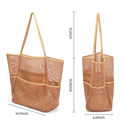 Tainehs Beach Bag - Mesh Tote Bag Beach Vacation Clothes for Women Pool Bag for Travel Pool Family Cruise Essentials 2026