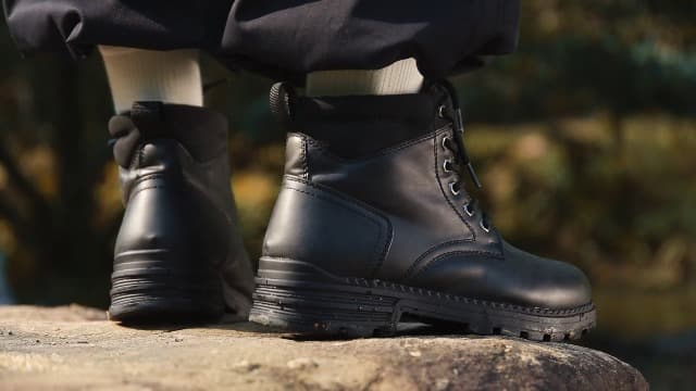 ANJOUFEMME Combat Hiking Boots for Women- Lace up Ankle Work Boots Lightweight Casual Winter Shoes for Backpacking Trekking Walking