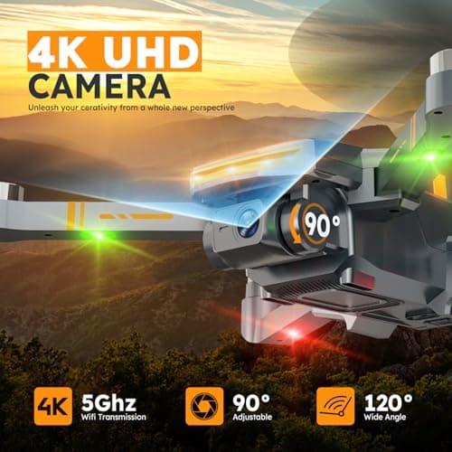 GPS Drones with 4K Camera for Adults with Brushless Motor and Follow Me Mode,Long Flight Time and Distance,5G FPV Transmission and Auto Return,G9 Foldable RC Quadcopter for Beginner,Under249g (Dark gray)