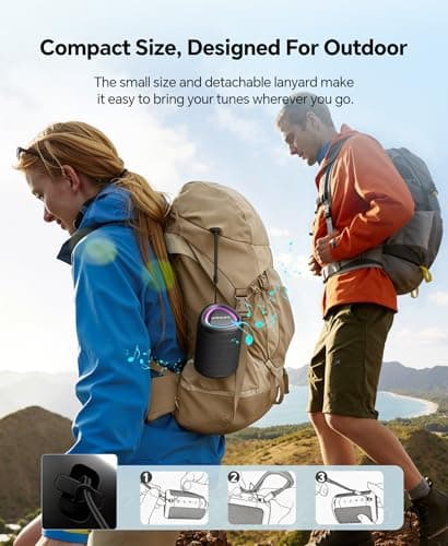 Powerful HD Sound, Dynamic Lights, 15H Playtime, BT 5.3, TWS Pairing, IPX5 Beach|Camping|Pool Accessories, Halloween Music Portable Bluetooth Speaker Gift Ideas: Outdoor Travel Essentials Waterproof B0CX1FRR27
