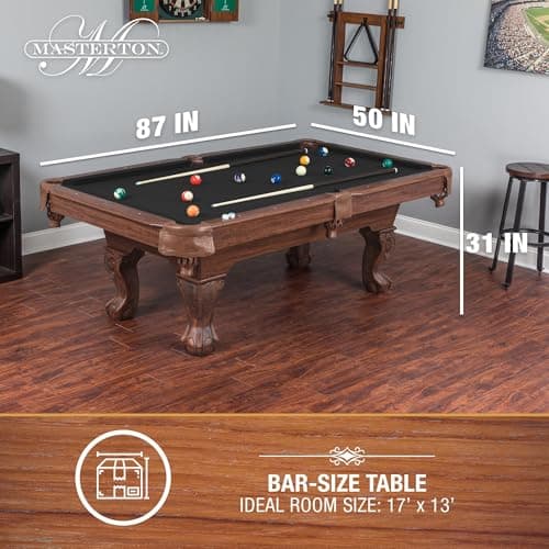 EastPoint Sports Masterton 2.0 Billiard Bar-Size Pool Table 87 Inch - Perfect for Family Game Room