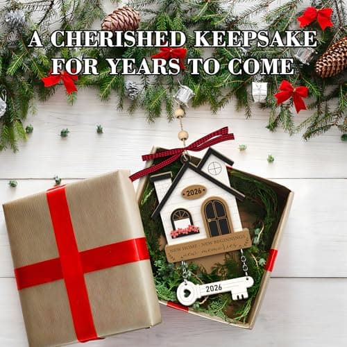 Housewarming Gifts for New Home - Housewarming Gift Presents for Women, Couple - New House New Beginning - Wooden Ornament House Warming Gifts New Home Ornament 2026 - New Home Owners Gift Ideas B0DNW6THX1