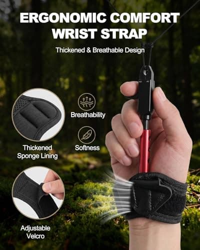 NovaSpark Archery Wrist Release Aid for Compound Bow – Auto-Closing Jaws & 3-Stage Adjustable Length | Smooth Caliper Trigger | Comfortable Strap for Youth & Adults Target Practice, Hunting