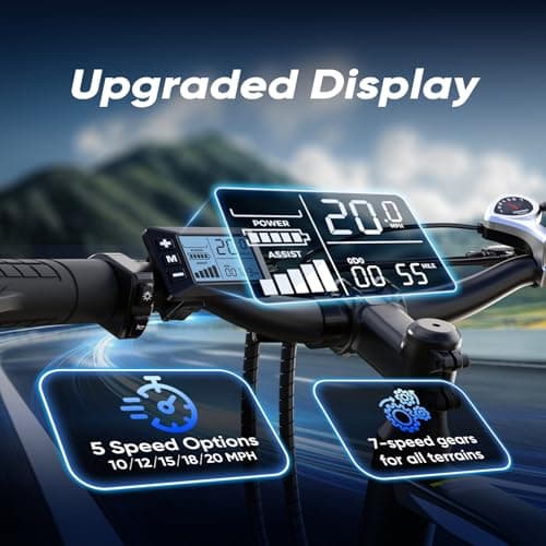 Electric Bike - Electric Bike for Adults 500W, Up to 55 Miles, 20MPH Electric Mountain Bike, 26'' Tires Lightweight E-Bike for Commuting Mountain Road Sand