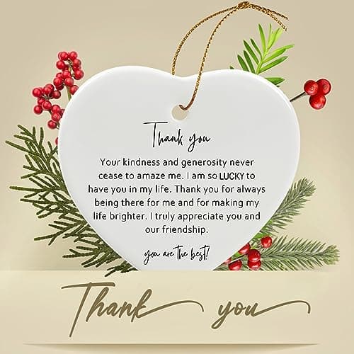 Jocidea Thank You Keepsake Gift for Friend - Heart Christmas Ornament - Gift to Say Thanks - Friend Appreciation Gift - You're the B0CGWSDTGH