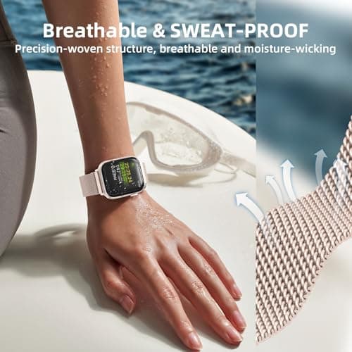 Original Stainless Steel Mesh Loop Compatible with Apple Watch 38mm 40mm 41mm 42mm 44mm 45mm 46mm 49mm Women Men, Magnetic Clasp Replacement for iWatch Bands Series 11 10 9 8 7 6 5 4 Ultra SE 3 2 1