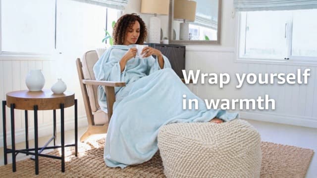 Cozy Sleeve Design for Hands-Free Comfort, Perfect for Reading, TV Time & Relaxing, Christmas & Birthday Gift Catalonia Wearable Blanket with Sleeves for Women & Men, Fleece Wrap Throw B075M2FQYV