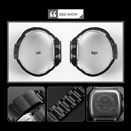 FANMIS Men's Luxury Digital Quartz Waterproof Wrist Watches Dual Time Countdown Alarm Stopwatch Backlight Multi-Function Watch