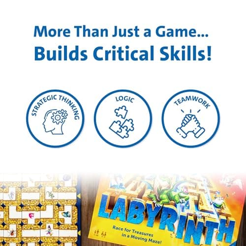 Ravensburger Labyrinth Board Game - A Strategic Maze Challenge for Family Nights - Find Treasures & Block Opponents - MESH Accredited - Great Birthday Gift - 2-4 Players - Kids Ages 7-10 and Older