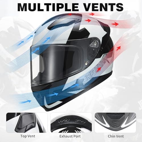Full Face Motorcycle Helmet WS-607 DOT Approved Motorbike Racing Street Bike Helmets for Adults with Visor