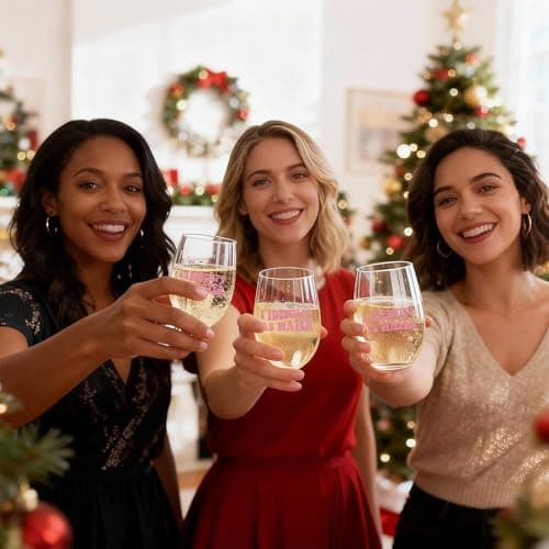 I Identify as Water 16oz Stemless Wine Glass, Funny Wine Glasses For Women, Men, 2025 Best White Elephant Gifts, Gag Gift, Perfect Birthday Or Christmas Gift For Adult, Coworker, Friend, Sister