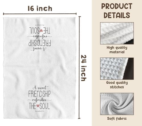 TNUW A Sweet Friendship Refreshes The Soul Kitchen Towels 16X24In, Gift for Friend Woman, Christian Gifts for Women Men, Hand Tea Towels for Kitchen Bathroom Decor B0CXHWXTCK