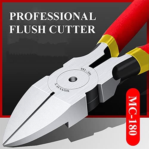 Ultra Sharp | Longer Cutting Edge | Powerful Pliers | Ideal for Cables, Wires, Zip Ties, Electrical & Most Cut Needs MONVICT 2 Pack 6 inch Wire Cutters Precision Flush Side Cutters B0B461286T