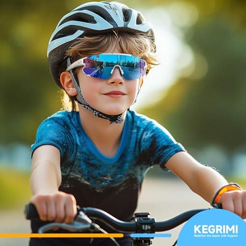 Kids Baseball Polarized Sunglasses: Sports Sunglasses for Boys Girls 3-12 Youth Sun Glasses for Cycling Running B0DB7QJYL4