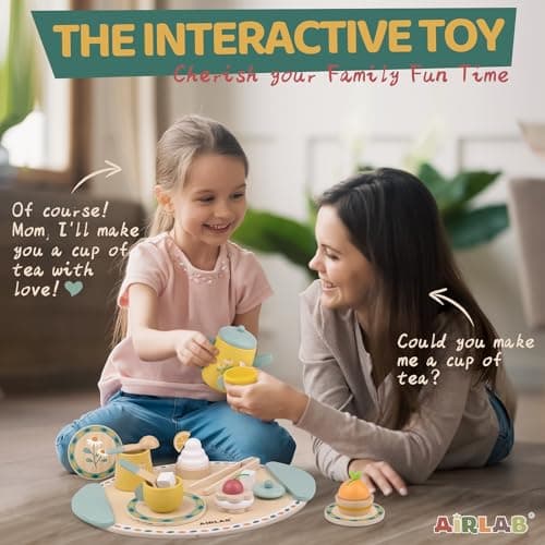 Wooden Play Food Toy Sets for Kids Kitchen Accessories Age 3 4 5 6 Wood Educational Toys Tea Sets for 3-5 Girl Birthday Gift 3 Year Old Princess Party B0CQ2PFTXC