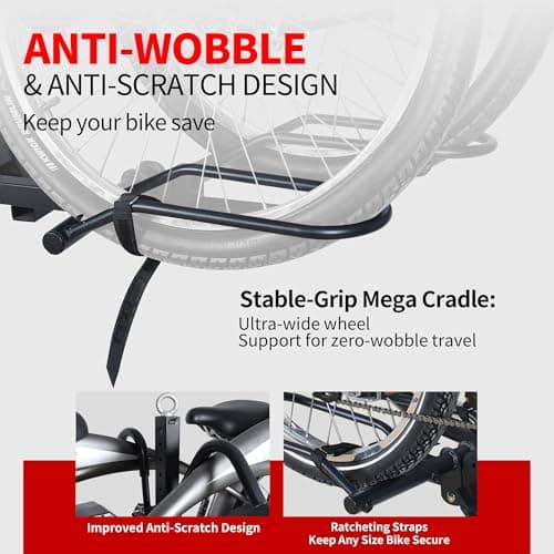 Young Bike Rack Hitch for Car - 200LB 2-Bike Rack Hitch Mount Platform Style Hitch Bike Rack，Smart Tilting & Easy Fold for Car SUV with 2 Inch Receiver，Bike Carrier Fits Up to 5-inch Fat Tire