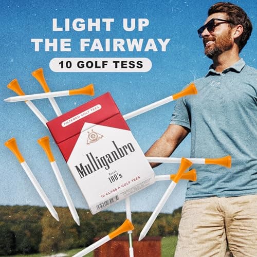 Parody Golf Accessories - Cool Novelty Tees for Golfers - Perfect Golf Gag Gift for Dad & Husband Shanker Golf - Funny Golf Tees - MulliganBro 10 Pack - Novelty Golf Gift B0FSDZBWG3