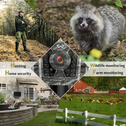 Mini Trail Camera 4 Pack 24MP 1080P HD, Game Cam with SD Card, Waterproof Tiny Deer Camera Night Vision Motion Activated with Fast Trigger Time for Outdoor Wildlife Monitoring