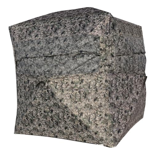 Hawk Reveal Hunting Archery Durable 73" Height Water Resistant Camo Concealing 3 Person Ground Blind with See-Through Mesh Window Panels