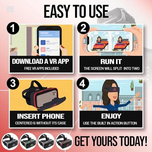 FEEBZ 3D VR Headset for Kids 2.0 + Android Remote - for iPhone & Android Phones | with 3D VR Videos & Apps Links | Virtual Reality Goggles Set for Beginners