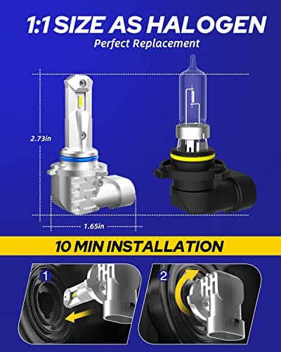 AUTOONE 2026 Upgraded 9006 Headlight Bulbs, 1000% Bright 50000 Lumens HB4 Bulbs