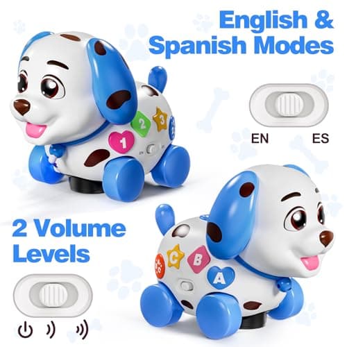 HumorPlay Musical Puppy Baby Toy 6-12-18 Month, Crawling & Walking Toys for 1 Year Old Boy Girl Gifts, Birthday Gift for 1 Year Old Boy Toy, Bilingual Infant Present for 6 7 8 9 10 Month B0DLFV6YPR