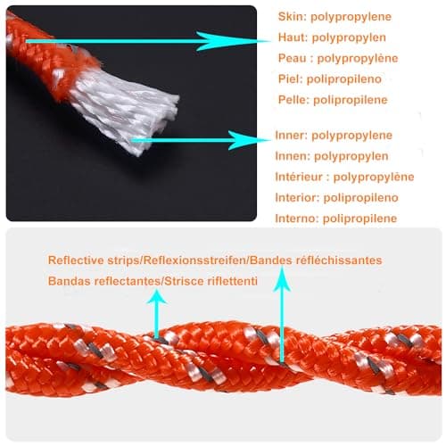 1/4 in (6mm) x 100 Ft (30Meter) Marine Floating Rope for Boating, Fishing, Rafting, Camping, Hiking, Hunting, Anchor, Mooring, Dock Lines, Kayak, Canoe, Rescuing Reflective Orange