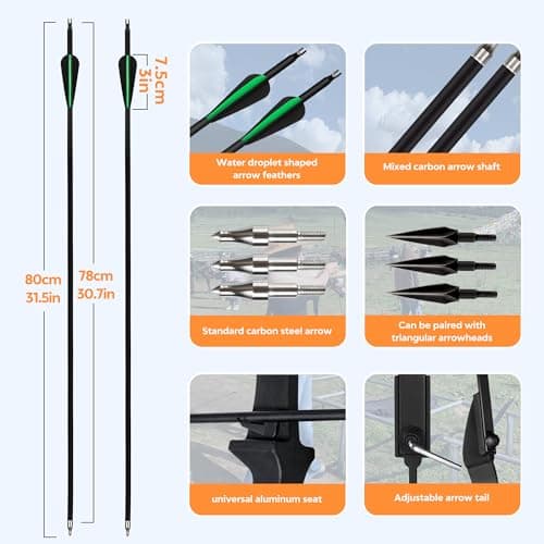 Recurve Bow and Arrow Set，Detachable Archery Adult Bow Left and Right Hands 40lbs /20lbs Suitable Adults/Youth/Beginners Outdoor Practicing
