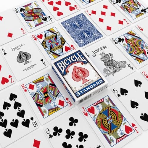 Bicycle Standard Playing Cards, Standard Poker Size Deck of Cards, Red & Blue (2 Pack), Classic Cards for Poker, Blackjack, Family Game Night & Card Games, Fun for All Ages