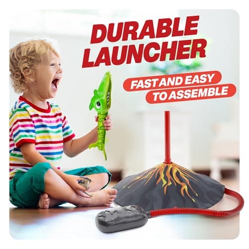 Ninja Blast Dinosaur Toy Rocket Launcher for Kids Toys for Kids 3-5 5-7 4-6 - Outdoor Toys for Kid Ages 4-8 - 3 4 Year Old Boy Birthday Gift - Gifts for Boys Age 3 4 5 6 Years Toy for Toddlers