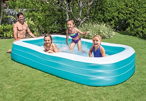 INTEX 58484EP Swim Center Inflatable Family Pool: 277 Gallon Capacity – 120" x 72" x 22" – Blue
