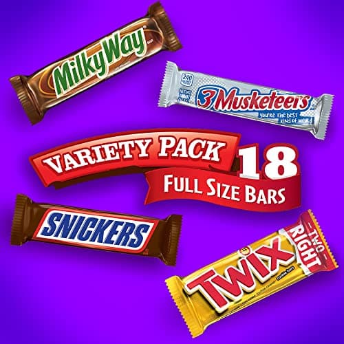 SNICKERS, TWIX, 3 MUSKETEERS, MILKY WAY Full Size Back to School Chocolate Bar Variety Pack, 18 ct Bulk Candy Box B00B42NQC2