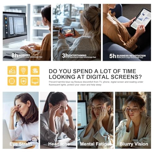 hunsquer Blue Light Glasses for Woman/Men Computer Blue Light Glasses