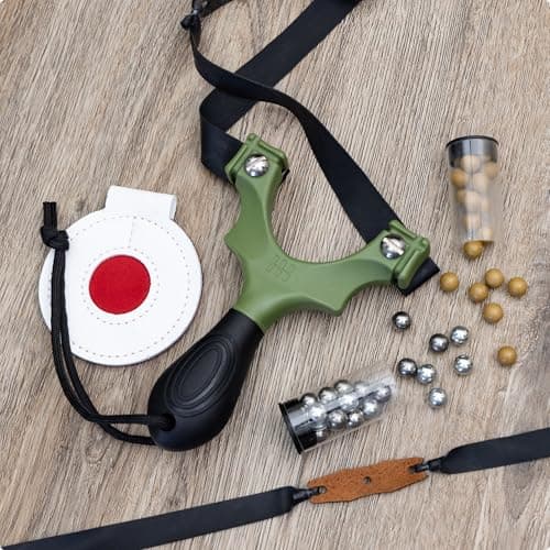 SimpleShot Scout XT Slingshot with Target, Clay Ammo and Bands for Professional Hunting and Powerful Target Shooting Sling Shot