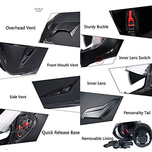 Full Face Motorcycle Helmet, DOT Approved, ABS Shell, Multi-Design Graphic Racing Helmet for Men Women
