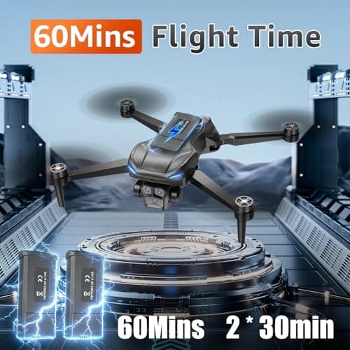 GPS Drone with Camera for Adults - 4K Drone with 4.5” FPV Screen Controller, 60 Min Flight, Brushless Motor Foldable Quadcopter, Auto Return, Follow Me, 3 Speed Modes for Beginners - Gift Under 249g