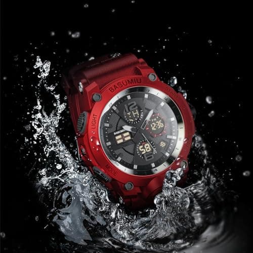 Pienolan Mens Sports Wrist Watches Analog Digital Tactical Military Watch Waterproof Gold Watches for Men