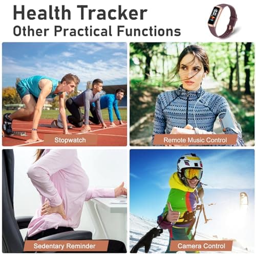 Fitness Tracker with Step Counter/Calories/Stopwatch, Activity Tracker, Health Tracker with Heart Rate Monitor, Sleep Tracker,1.10''AMOLED Touch Color Screen, Pedometer Watch for Women Men