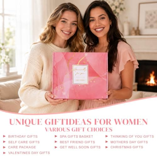 Get Well Soon Gifts Baskets Relaxation Rose Flower Christmas Gifts for Women Mom Sister Wife Best Friend Birthday Gifts for Women Self Care Package Spa Basket for Gift B0DJ5H44M8