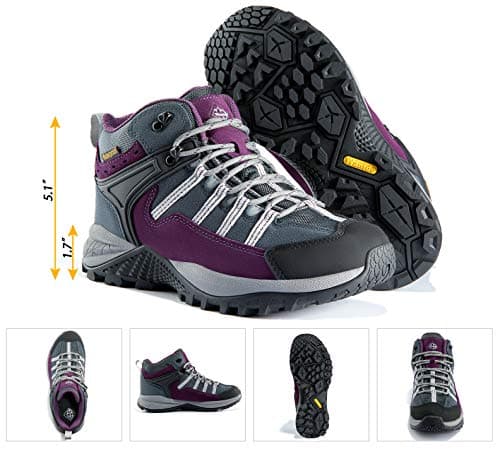 wantdo Women's Waterproof Hiking Boots Lightweight Outdoor Camping Shoes