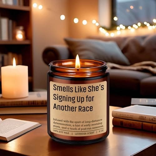 Track and Field, Cross Country, 5K Run, Half Marathon Essentials, Christmas, Birthday, Running Gifts for Marathon Runner, Mom GSPY Candle, Gifts for Runners, Running Accessories for Women, Female, Girl B0FD9S4K1G