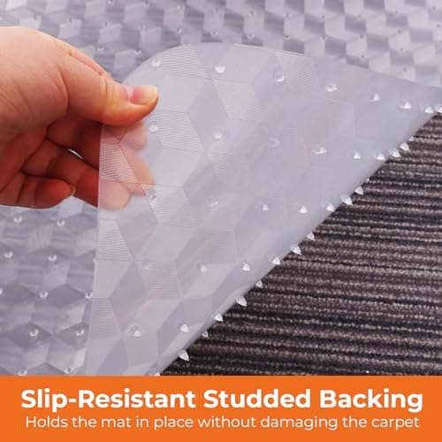 Office Chair Mat for Carpeted Floors, 48" x 30" Desk Chair Mat for Rolling Chairs on Low Pile Carpets, Easy Glide Floor Mat for Home, Gaming