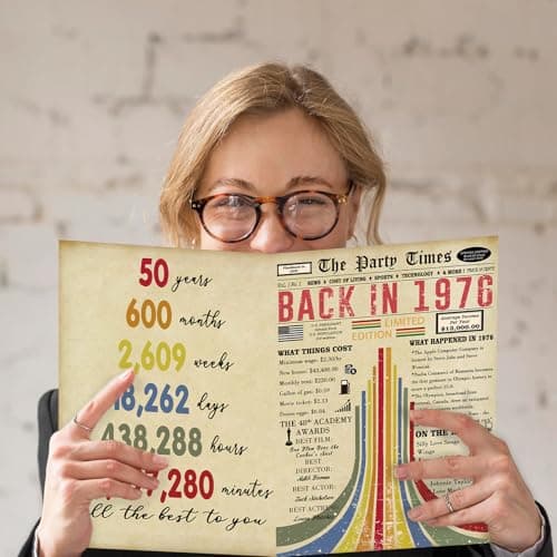 Vintage 50th Birthday Card, Happy 50th Birthday Gifts for Him Her, Funny 50 Year Old Birthday Gift Ideas for Couple, Unique 50th Birthday Decorations for Women Men