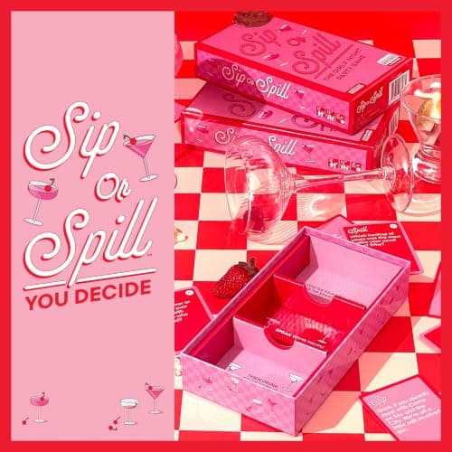 Sip or Spill Party Drinking Game, Fun Social Drinking Games for Adults, Games and Card Games, Includes 200 Cards and Instructions