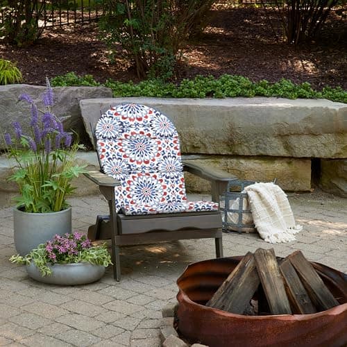 Arden Outdoor Foam Adirondack Cushion, 2 Pack, 21.5 x 19, Water Repellent, Fade Resistant, Foam Cushion for Adirondack Chairs Clark Blue