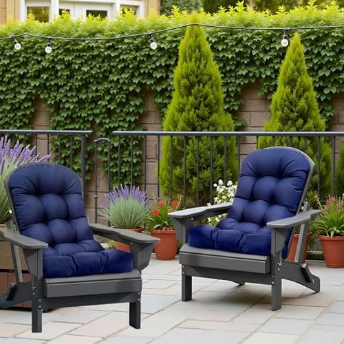 Outdoor Adirondack Chair Cushion Set of 2 Waterproof Lawn Chair Cushions 47.24 * 19.69 * 4", High Back Patio Cushions with Ties Elastic Band,Flower