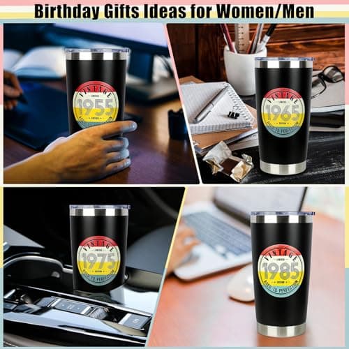 60th Birthday Gifts for Women Men - 1965 60th Birthday Decorations Gifts Ideas for Her Him - 60 Year Old Birthday Gift for Men Women Turning 60 Gift Ideas - 20oz Stainless Steel Tumbler